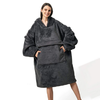 The Thick Winter Fleece Blanket Hoodie Dark Gray