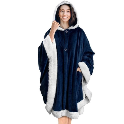 The Festive and Fun Fleece Oversized Blanket Hoodie Navy