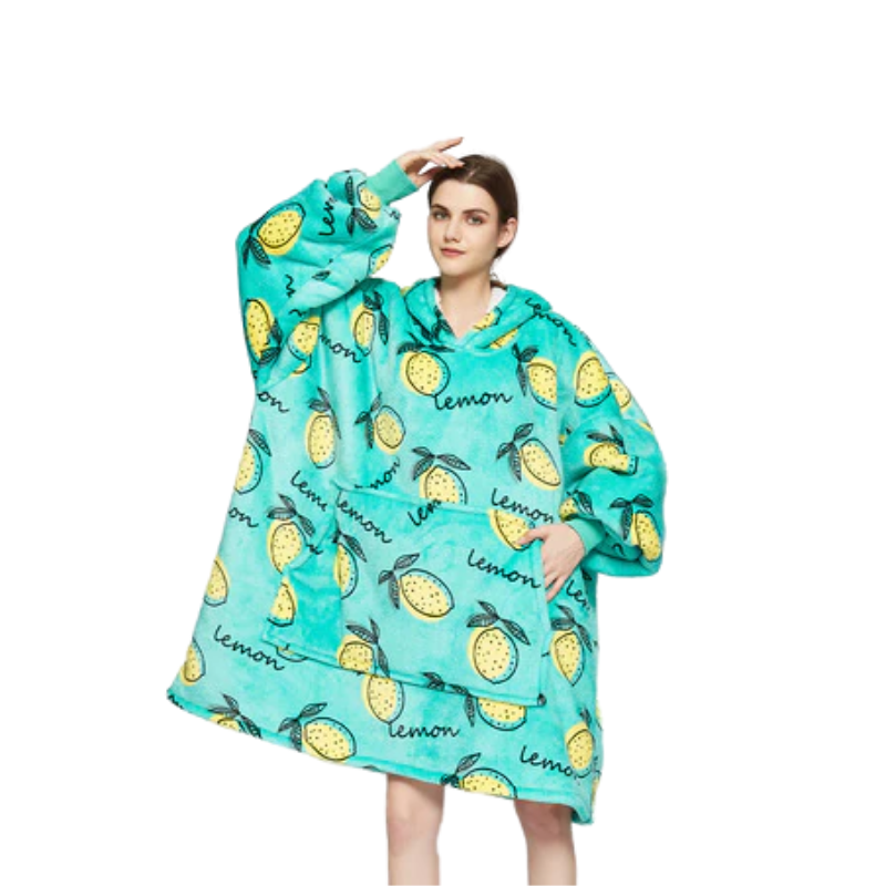 The Luminous Pattern Blanket Hoodie Lemon