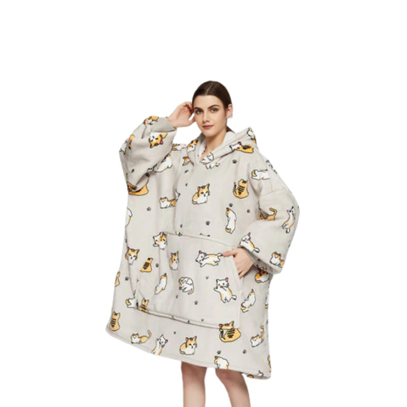 The Luminous Pattern Blanket Hoodie Cats