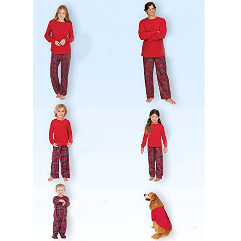 Christmas Plaid Pattern Family Sets