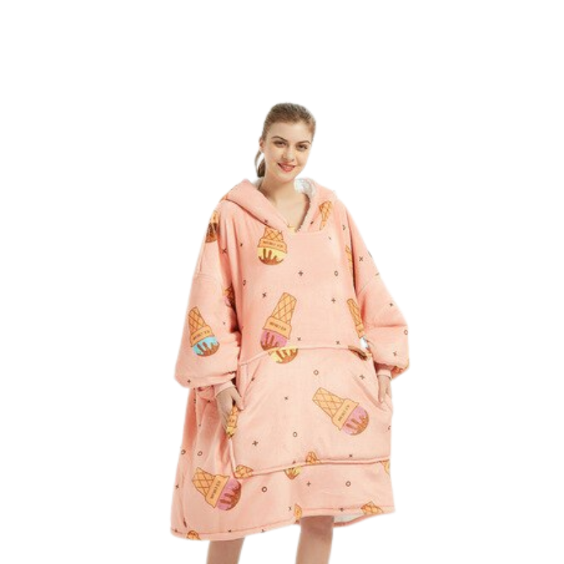 The Luminous Pattern Blanket Hoodie Ice Cream