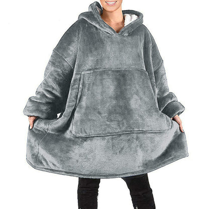 The Original Sherpa Fleece Blanket Hoodie Grey One Size