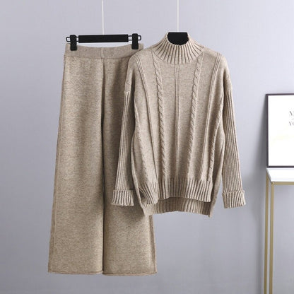 Warm Cashmere Sweater And Pants Sets For Women