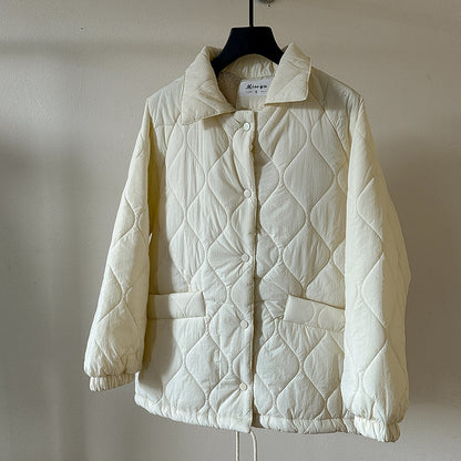 Korean Thick Parkas Warm Down Cotton Jacket Apricot