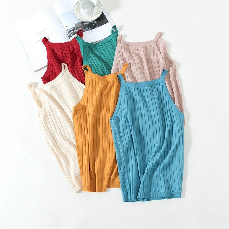 Knitted Sleeveless Slim Fit Camisole