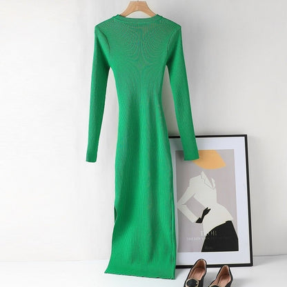 Elegant Hollow Out Knitted Dress For Women