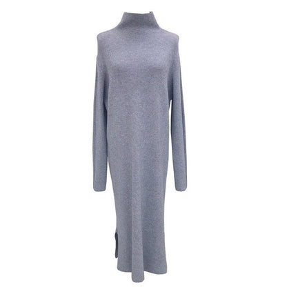 Simple Loose Lazy Turtleneck Sweater Dress