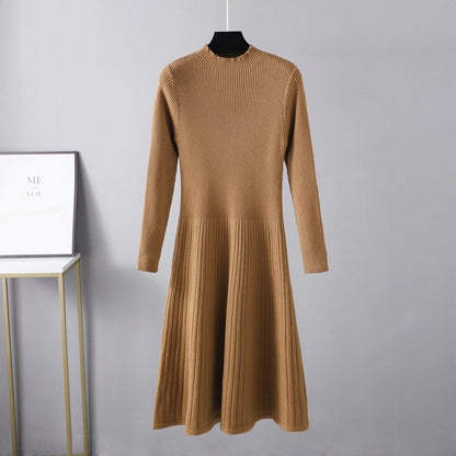 Long Knit Maxi Sweater Dress For Women Khaki One Size