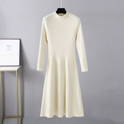 Long Knit Maxi Sweater Dress For Women Off White One Size