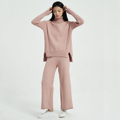 Thick Turtleneck Pullover Sweater Sets For Women