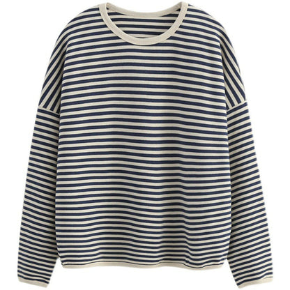 Women's Striped Oversized Casual Sweatshirt