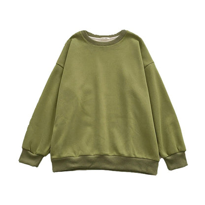 Women's Solid Color Thickened Winter Sweatshirt