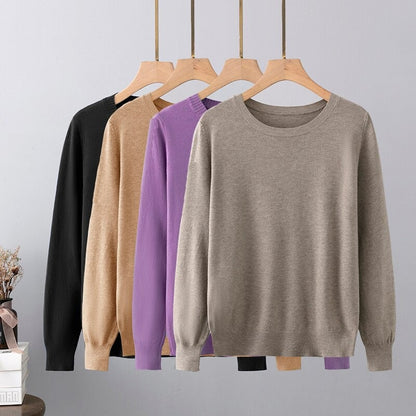 Warm Base Cashmere O-Neck Long-Sleeved Pullover